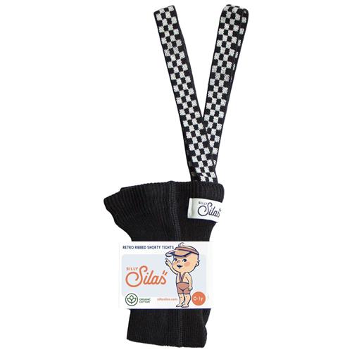 Silly Silas GOTS Korte Strømpebukser Classic Black Checked  0-1 Y  Sort  0-1 år  unisex