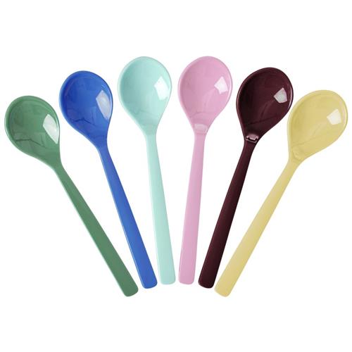 RICE A/S Set Of 6 Teskeer I Melamin Show Your Colors One Size    One Size  Unisex