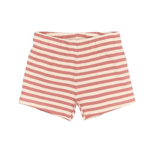 The New Siblings GOTS Uni Ribbede Shorts Old Rose Striped | Lyserød | 98 cm