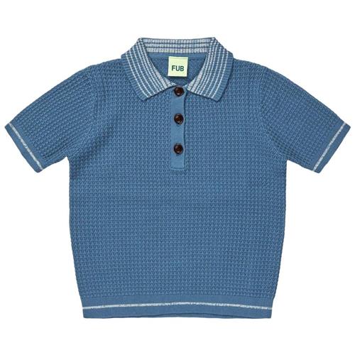 FUB Strikket Polotrøje Washed Indigo | Blå | 120 cm