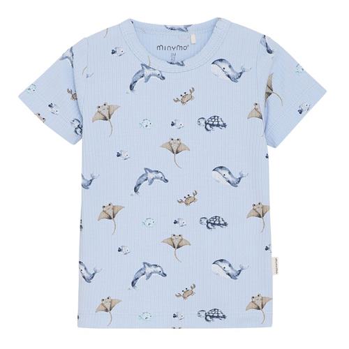 Minymo T-shirt Aop Skyway | Blå | 74 cm