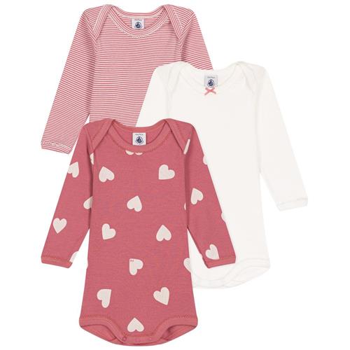 Petit Bateau 3-pak Baby-bodyer I Bomuld Rose Blanc | Lyserød | 24 months