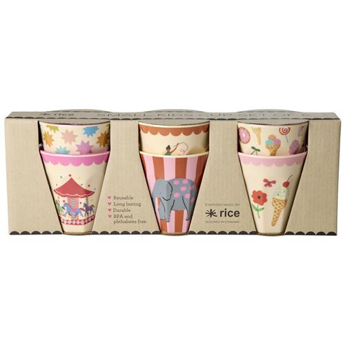 RICE A/S 6-Pack Small Kopper I Melamin Pink Fun Fair One Size    One Size  Unisex