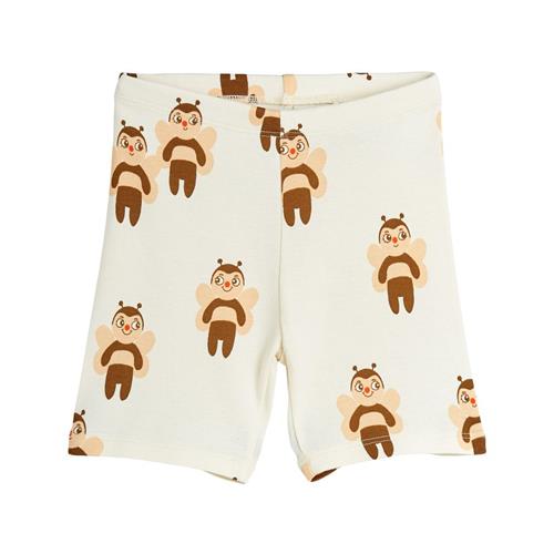 Mini Rodini GOTS Bees Aop Cykelshorts Offwhite | Hvid | 68/74 cm