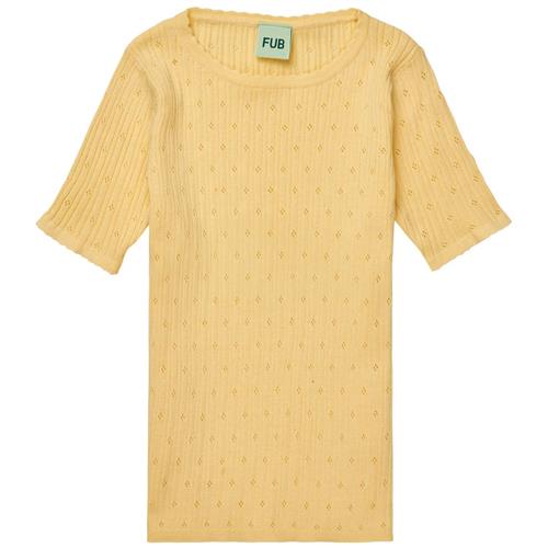 FUB Pointelle Tee Vanilla | Gul | 110 cm