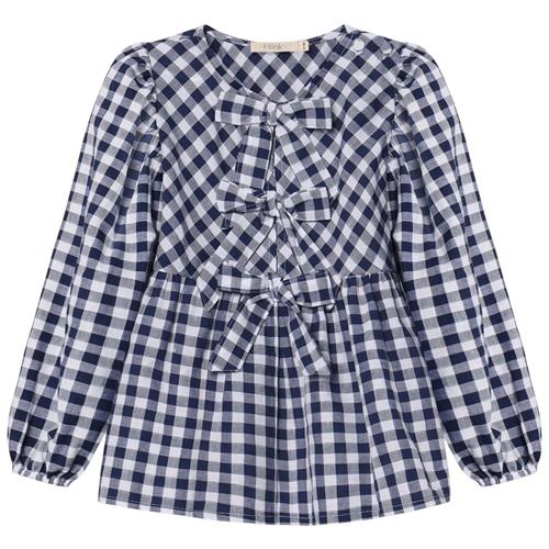 Fliink Zorro Bluse Insignia Sandshell Check | Blå | 3 years