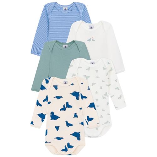 Petit Bateau 5-pak Bomuldsbodyer Vert Blanc Bleu | Grønn | 3 months