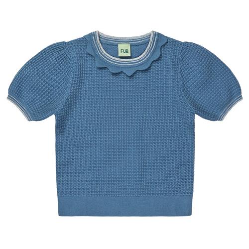 FUB Strikket Kortærmet Top Washed Indigo | Blå | 110 cm