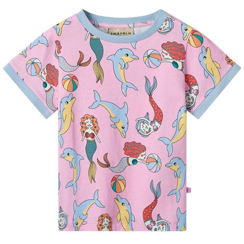 Småfolk Mermaids And Dolphins T-shirt Pink Lavender | Lyserød | 7-8 years