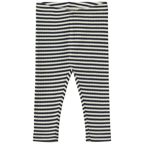 Wheat GOTS Jules Leggings I Jersey Navy Rib Stripe | Marine blå | 80 cm