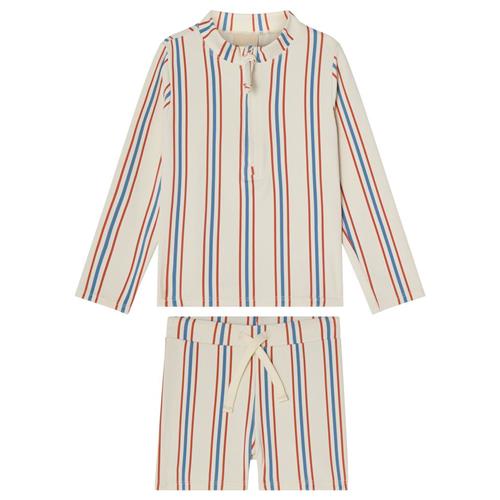 Kuling Madagaskar UV-sæt Blue/red Stripe | Hvid | 110/116 cm