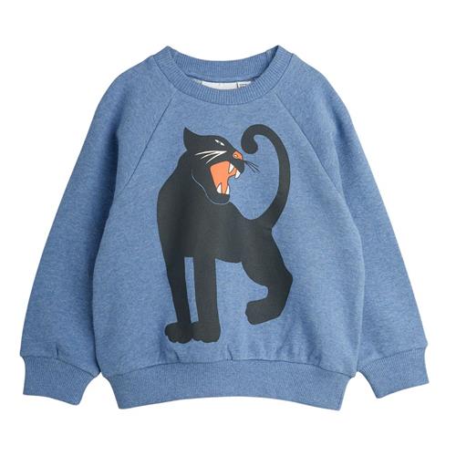 Mini Rodini GOTS Panther Sp Melange Sweatshirt Blue | Blå | 116/122 cm