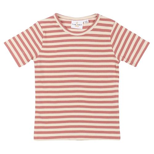 The New Siblings GOTS Uni Tee Old Rose Striped | Lyserød | 92 cm