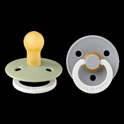 BIBS 2-Pack COLOUR Rund Latex-sut Glow / Cloud Glow  Glow Cloud Glow 6+ Months  Grøn  6+ måneder 0+ unisex