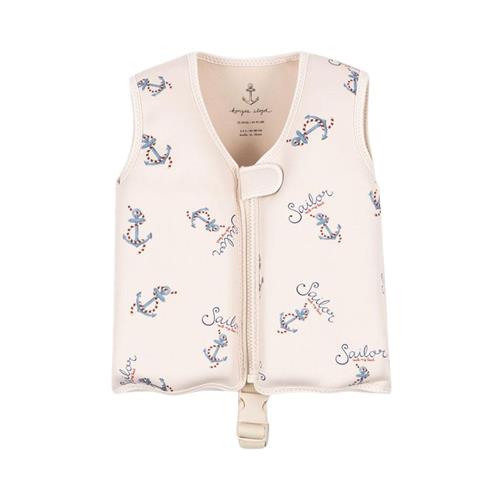 Konges Sløjd Ellis Svømmevest Rock My Boat 2-3 Y  Creme  2-3 år  mand