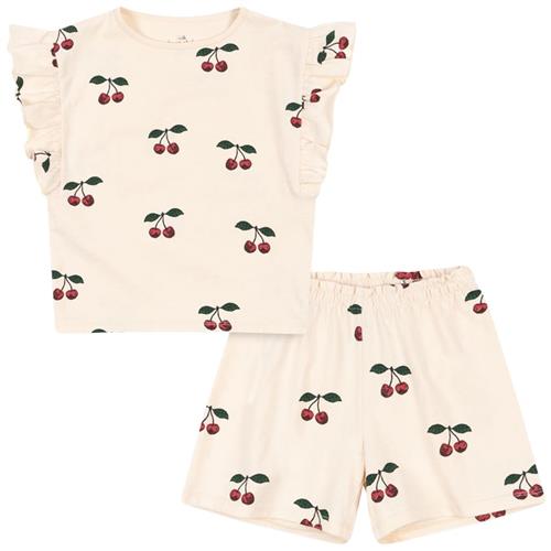 Konges Sløjd GOTS Lin Frill Sæt Ma Grande Cerise 3 Y  Creme  3 år  kvinde