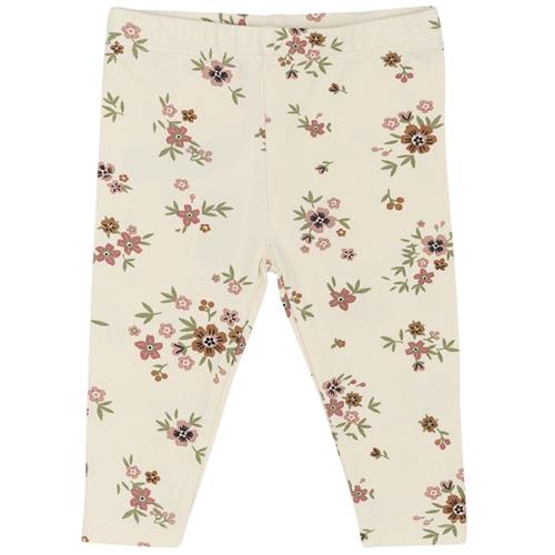 The New Siblings GOTS Olympia Leggings White Swan Aop | Hvid | 74 cm