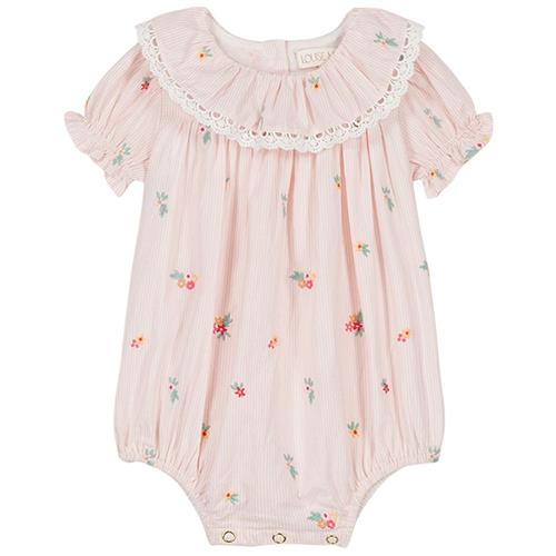 Louise Misha Yolia Romper Pink Bouquet Stripes | Lyserød | 3 months