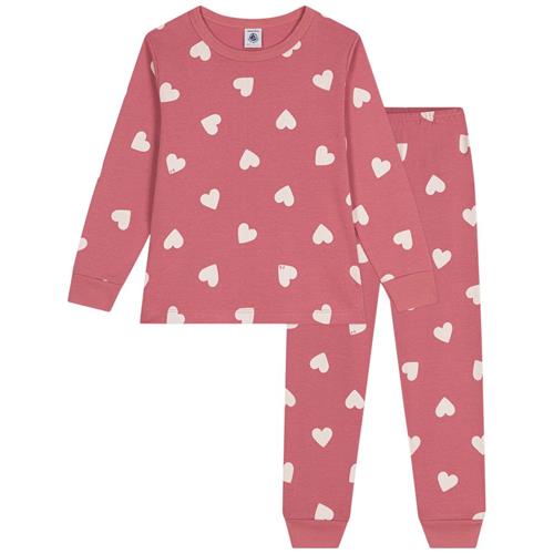 Petit Bateau Hjertemønstret Bomuld Onesie Rosewood Marshmallow | Lyserød | 6 years