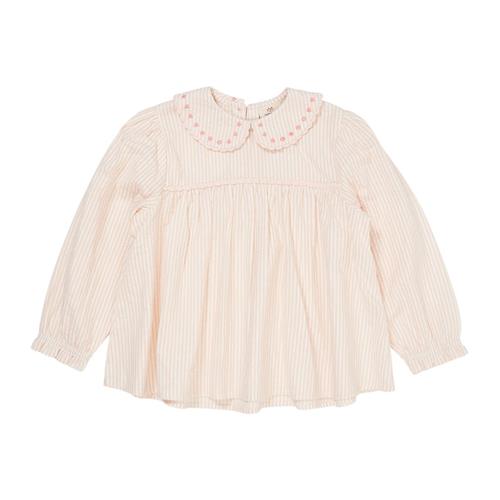 Copenhagen Colors Hearts Seersucker Langærmet Tunika Dusty Rose Cream Pink Stripe | Lyserød | 80 cm
