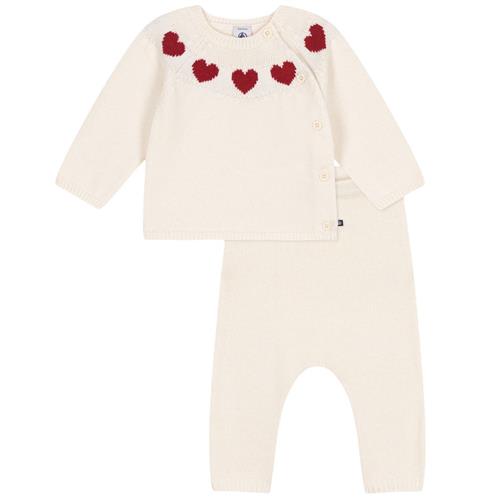 Petit Bateau Strikket Tøjsæt Marshmallow Corrida | Hvid | 12 months