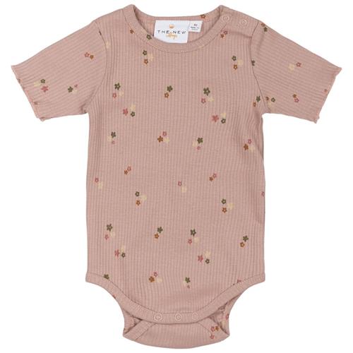 The New Siblings GOTS Odelia Ribbet Baby Body Adobe Rose Aop | Lyserød | 74 cm
