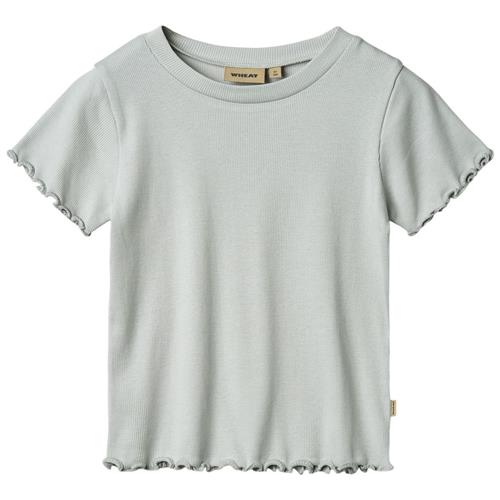 Wheat Irene Ribbet T-shirt Soft Blue | Grønn | 116 cm