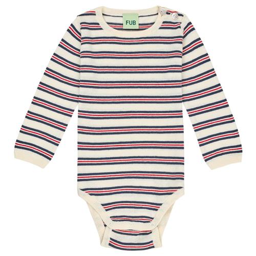 FUB Strikket Baby Body Ecru/dark Navy | Marine blå | 62 cm