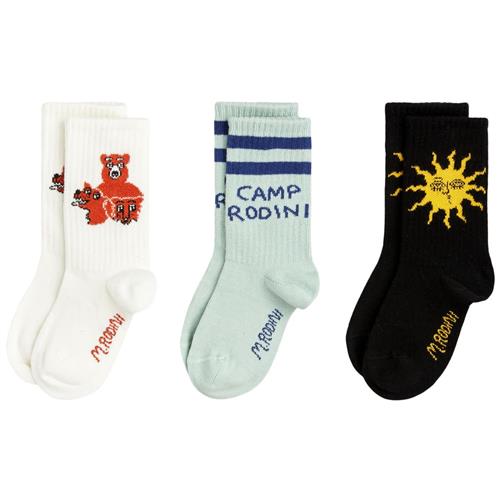 Mini Rodini GOTS Camp Rodini 3-pak Sokker Multi | Gul | 24-27 EU