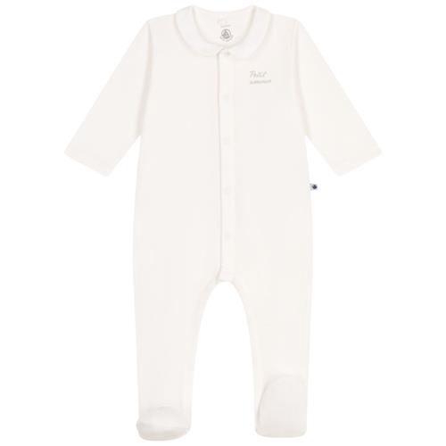 Petit Bateau Onesie Med Krave Marshmallow | Hvid | 12 months
