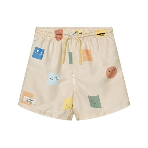 Liewood Duke Board Shorts Smiley Sandy 116 cm  Beige  116 cm  mand