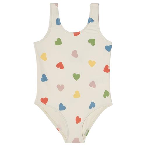 Kuling Milos UV-badedragt Rainbow Hearts | Hvid | 122/128 cm