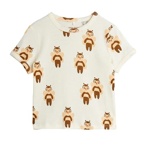 Mini Rodini GOTS Bees Aop Kortærmet T-shirt Offwhite | Hvid | 68/74 cm