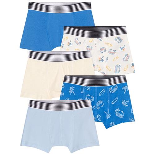 Petit Bateau 5-pak Boxershorts Pamplemousse Marshmallow | Blå | 4 years