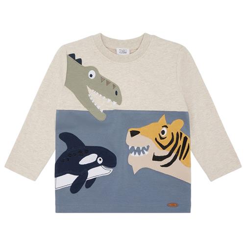 Hust&Claire Anton Langærmet T-shirt Wheat Melange | Beige | 110 cm