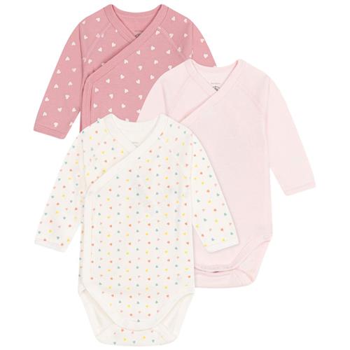 Petit Bateau 3-pak Baby-bodyer Rose Charme Marshmallow | Lyserød | Newborn