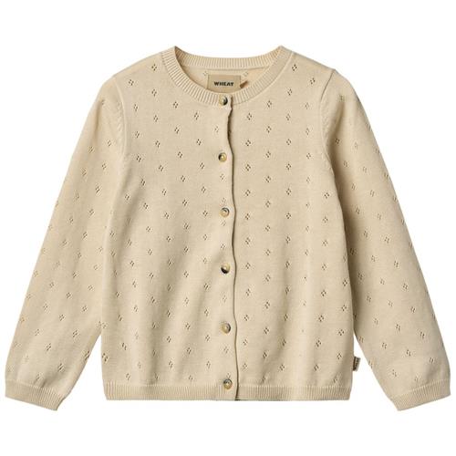 Wheat Maia Strikket Cardigan Sandshell | Beige | 122 cm