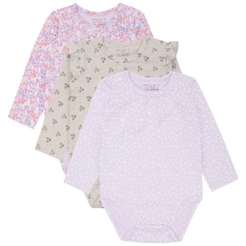 Hust&Claire Bella 3-pak Baby Body Wheat Melange | Beige | 68 cm