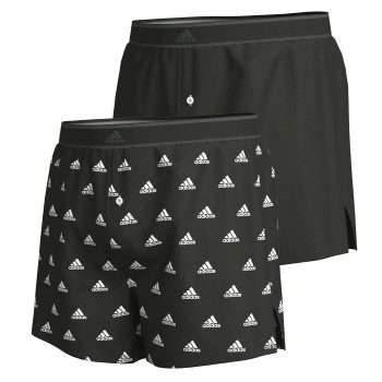 adidas 2P Active Woven Boxer Sort/Hvid bomuld Medium Herre