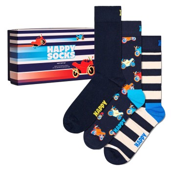 Happy socks Strømper 3P Navy Socks Gift Box Flerfarvet Str 36/40