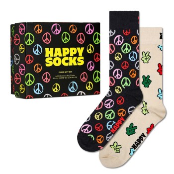 Happy socks Strømper 2P Peace Socks Gift Set Flerfarvet bomuld Str 41/46