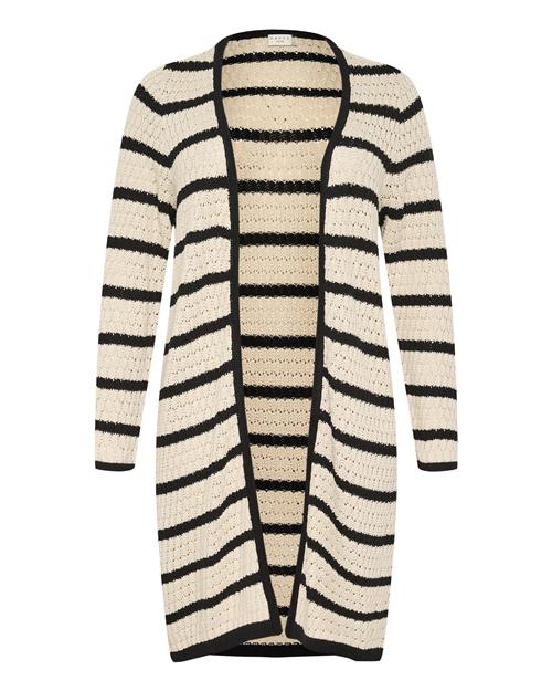 KAFFE CURVE Cardigan  elfenben / sort