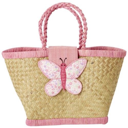 RICE Raffia-børnetaske Med Sommerfuglelukning Multi | Lyserød | 0