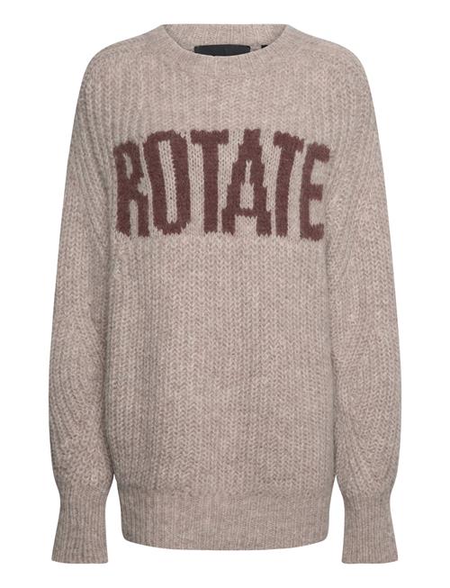 Knitted Logo Sweater ROTATE Birger Christensen Beige