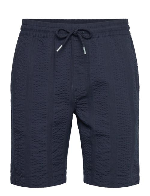 Structure Seersucker Shorts Lindbergh Navy