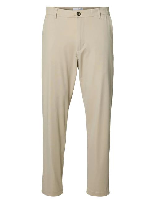 Se Slh172-Slim Tape Lorent Flex Pants Noos Selected Beige ved Booztlet