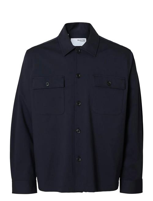 Slhreg Lorent Bi-Stretch Overshirt Noos Selected Homme Navy