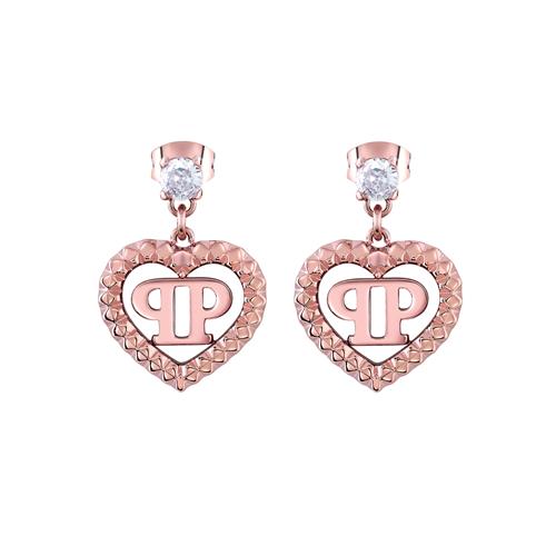 Philipp Plein Øreringe  rosa guld / transparent