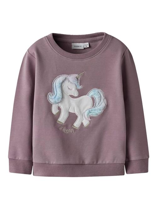 NAME IT Sweatshirt 'Kisa'  lyseblå / guld / lysviolet / offwhite