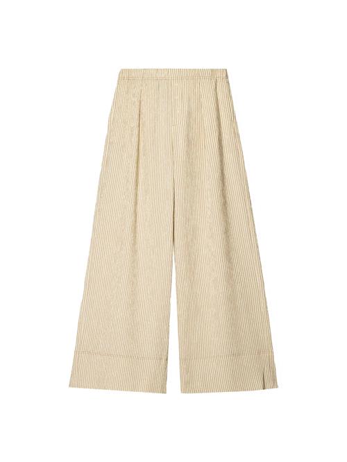 Bershka Bukser med lægfolder  beige / offwhite